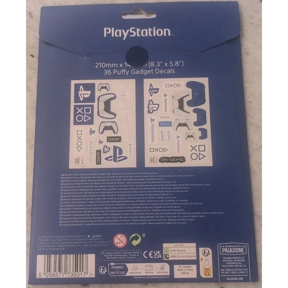 Sony PlayStation™ Puffy Gadget Decal Stickers Paladone 36 Pieces New